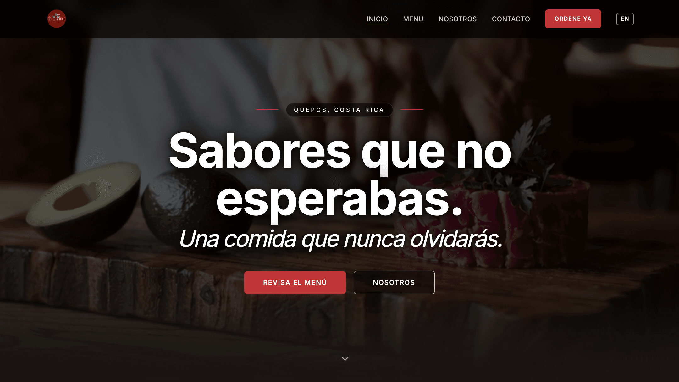 Captura de Sitio Web Restaurante De La Finca