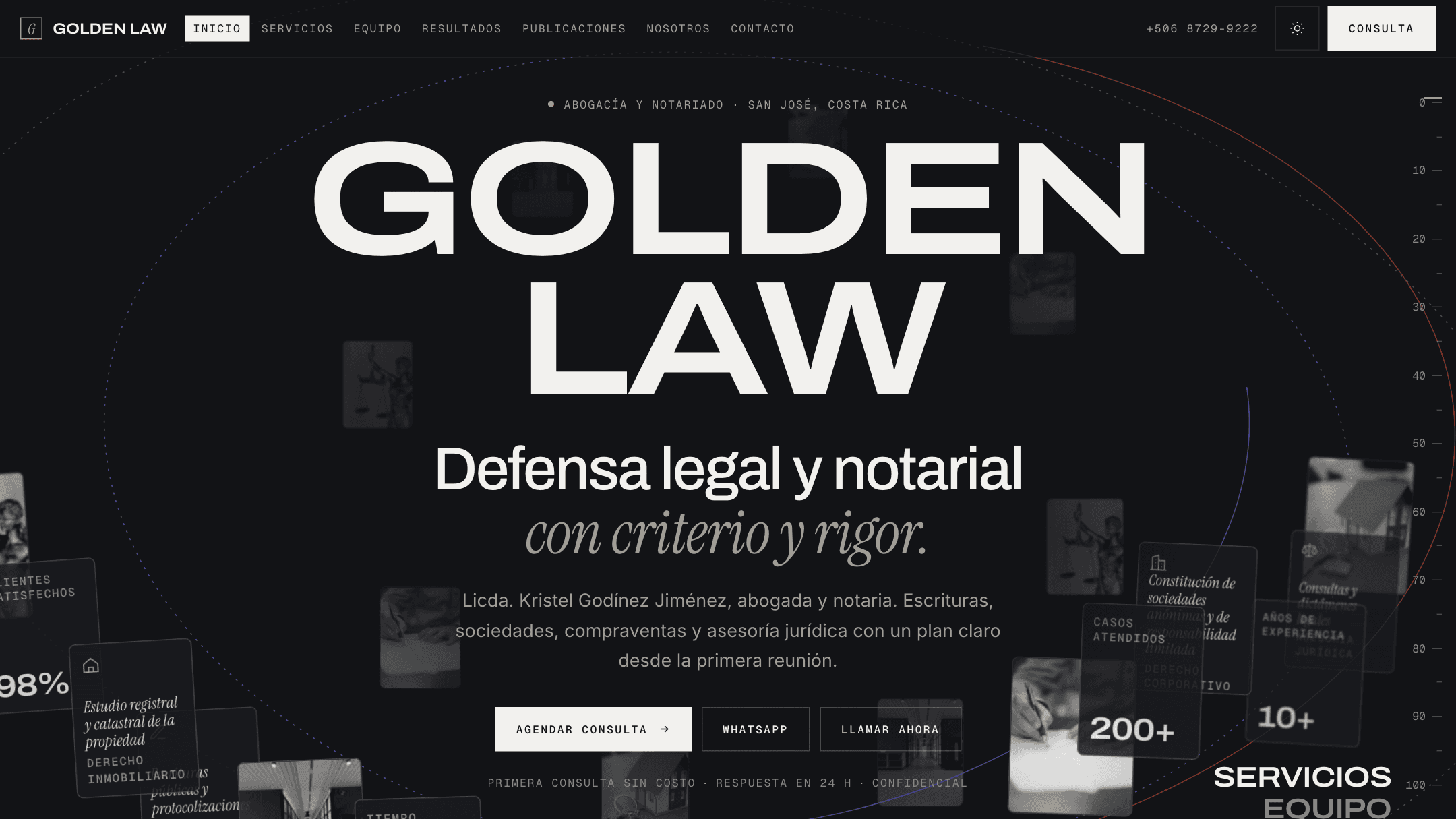 Captura de Golden Law — Plantilla web para bufetes