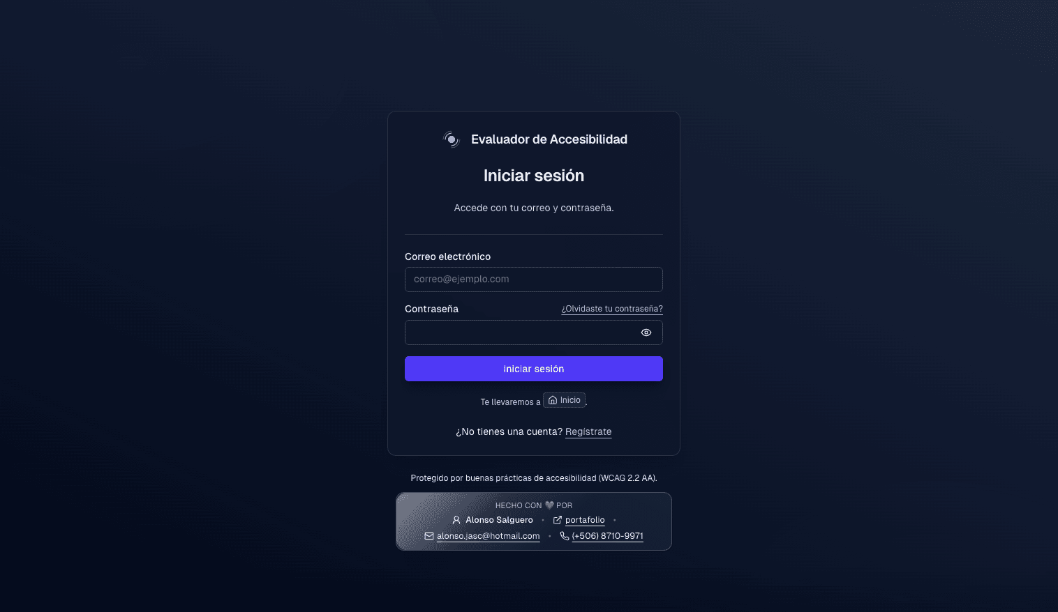 Captura de Prototipo Accesible DGSC